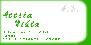 attila mikla business card